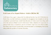 Drafts Laws of an Urgent Nature