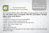 The Services and Social Development Committee.