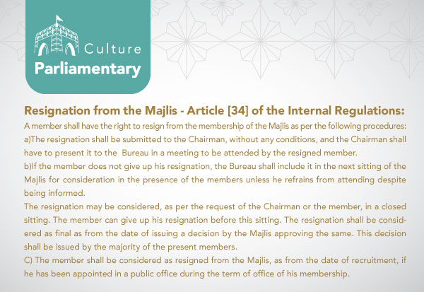 Resignation from the Majlis